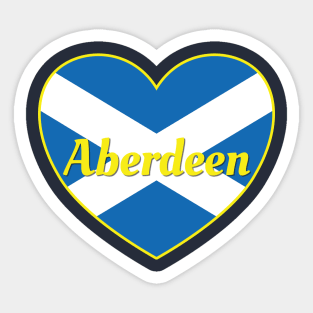 Aberdeen Scotland UK Scotland Flag Heart Sticker